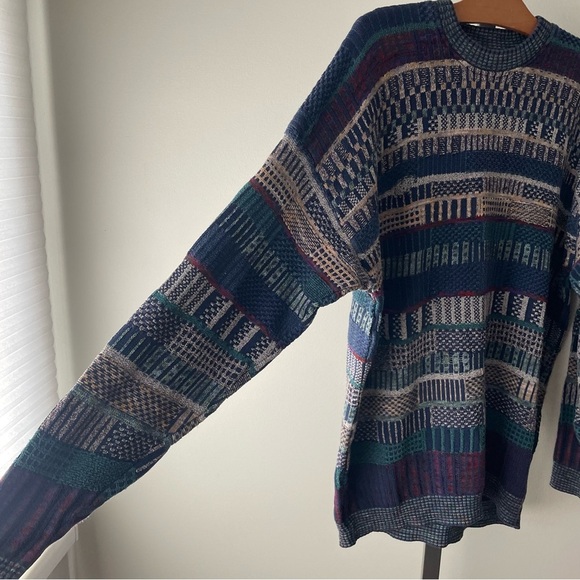 Vintage Tundra Coogi Style Knit Grandpa Sweater Cotton Blend Mens Size XL - Picture 5 of 11